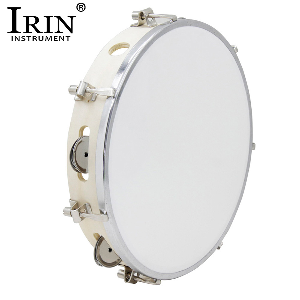 Tambourine Hand Drum - IRIN-Tambourin Réglable en Bois, 10 Pouces,