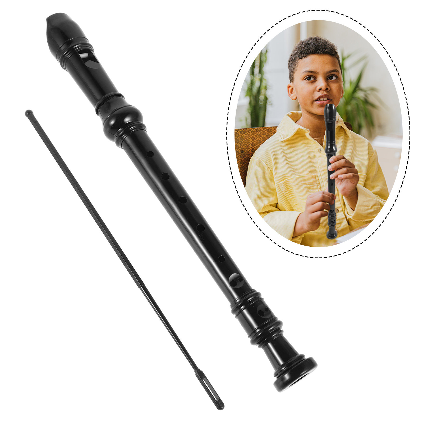 Soprano Recorder Plastic - Flûte à bec soprano transparente noire