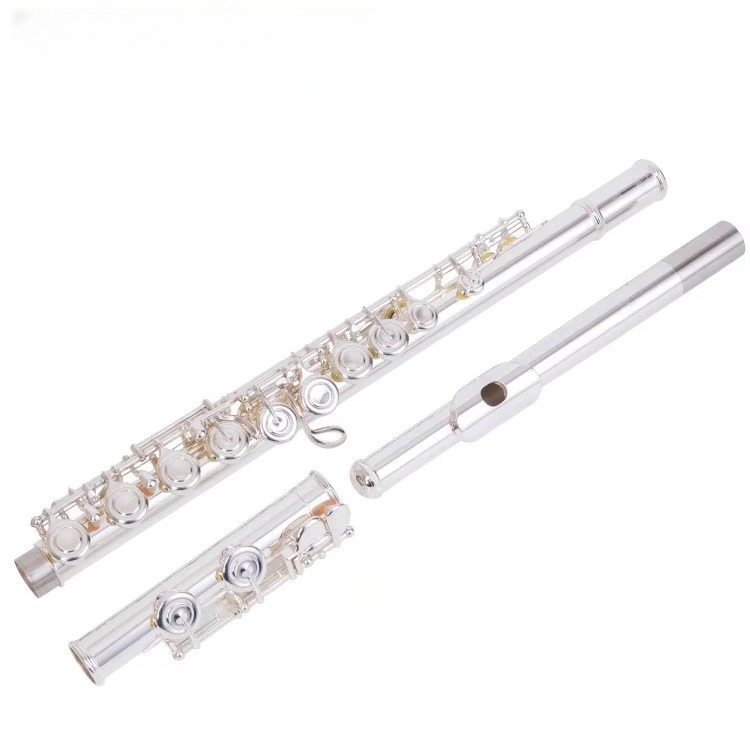 Musical Instrument In Orchestra - Flûte professionnelle en laiton nickelé, clé