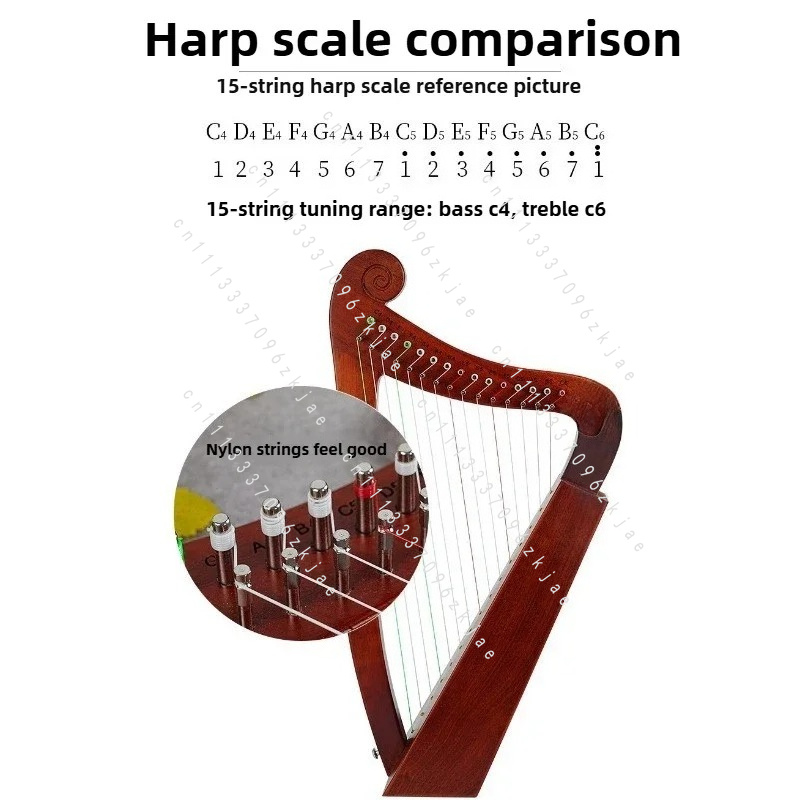 Harpe artisanale à 15 cordes p - Musical Instrument Harp avis et prix