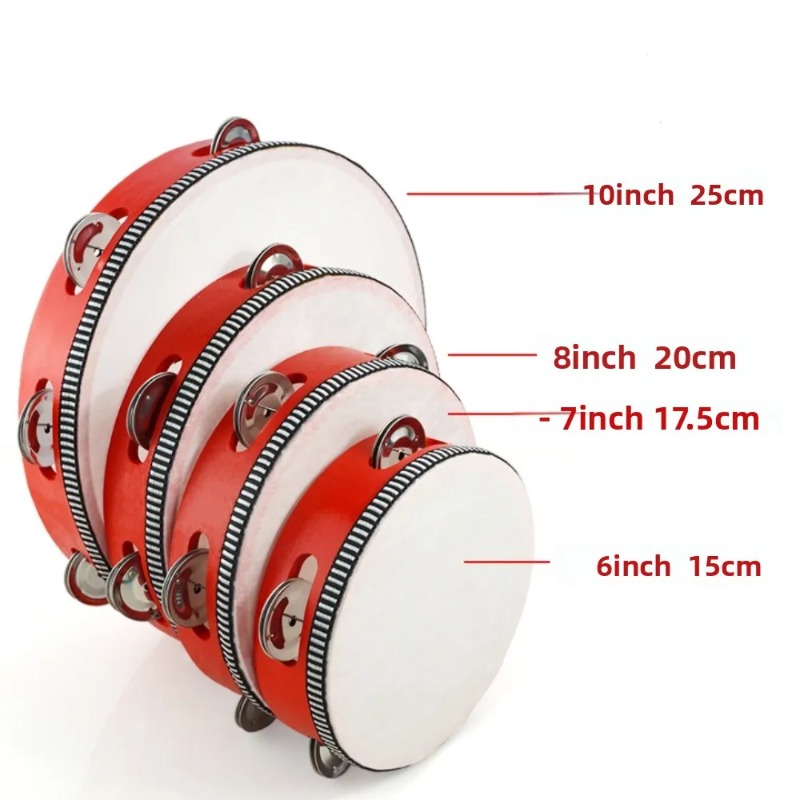 Tambourin en bois avec grelots - Tambourine Hand Drum avis et prix