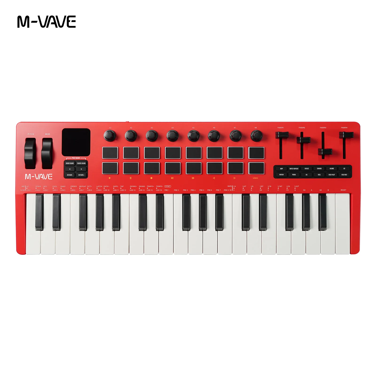 Contrôleur MIDI rouge M-VAVE S - Musical Instruments Names avis et prix