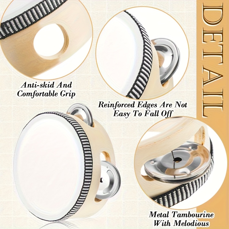 1/3 Tambourins en bois de 6/8/ - Tambourine Hand Drum avis et prix