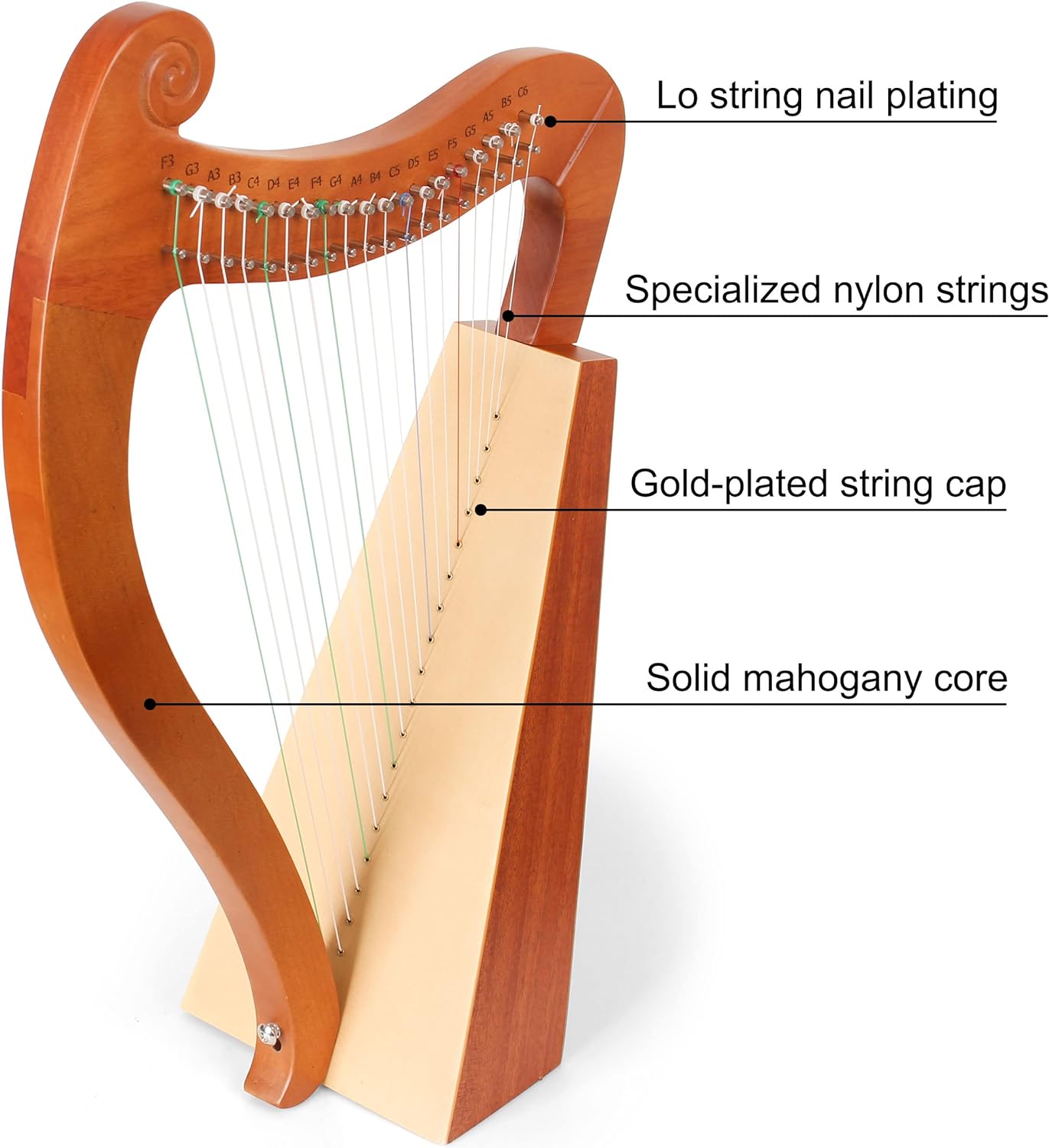 15 19 cordes Mini harpe Lyre P - Musical Instrument Harp avis et prix